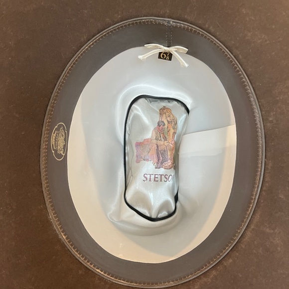 Vintage Stetson hat tall brim dark brown cowboy hat - Picture 6 of 10